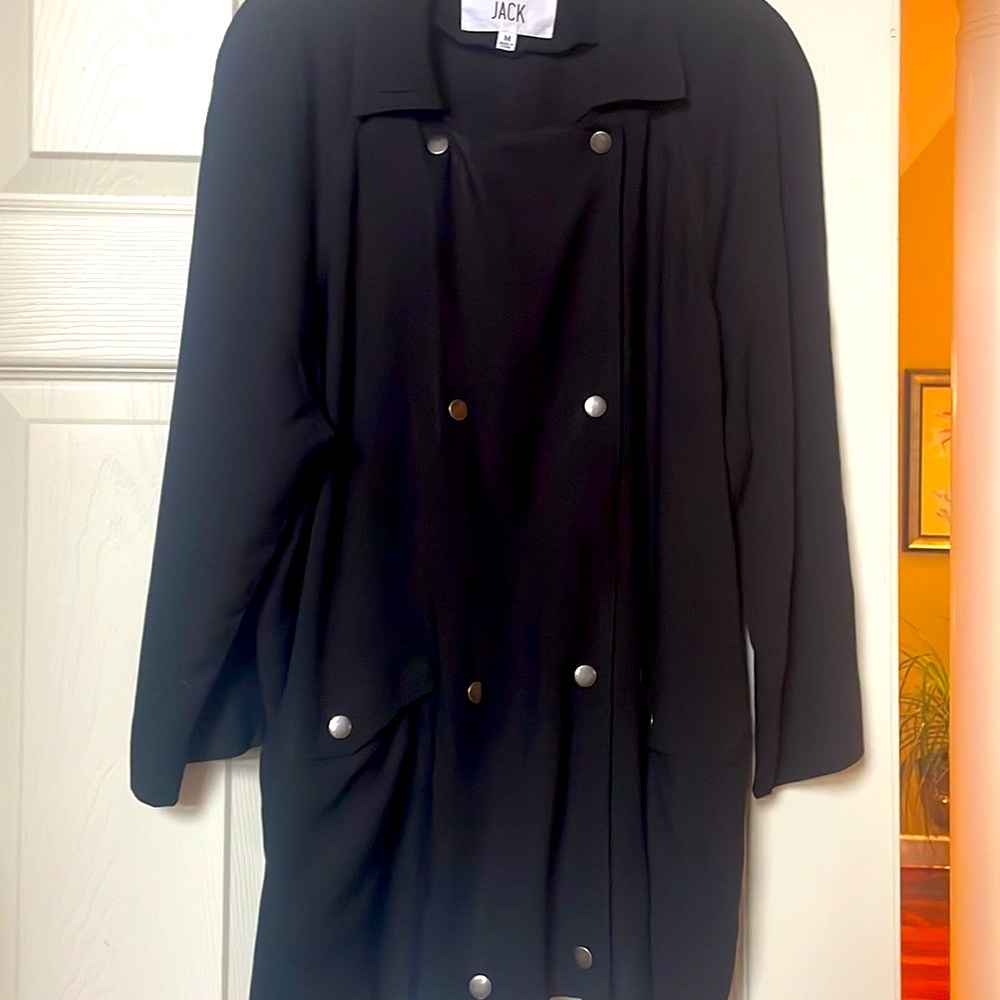JACK Chef style women’s size M oversized lightweight black jacket